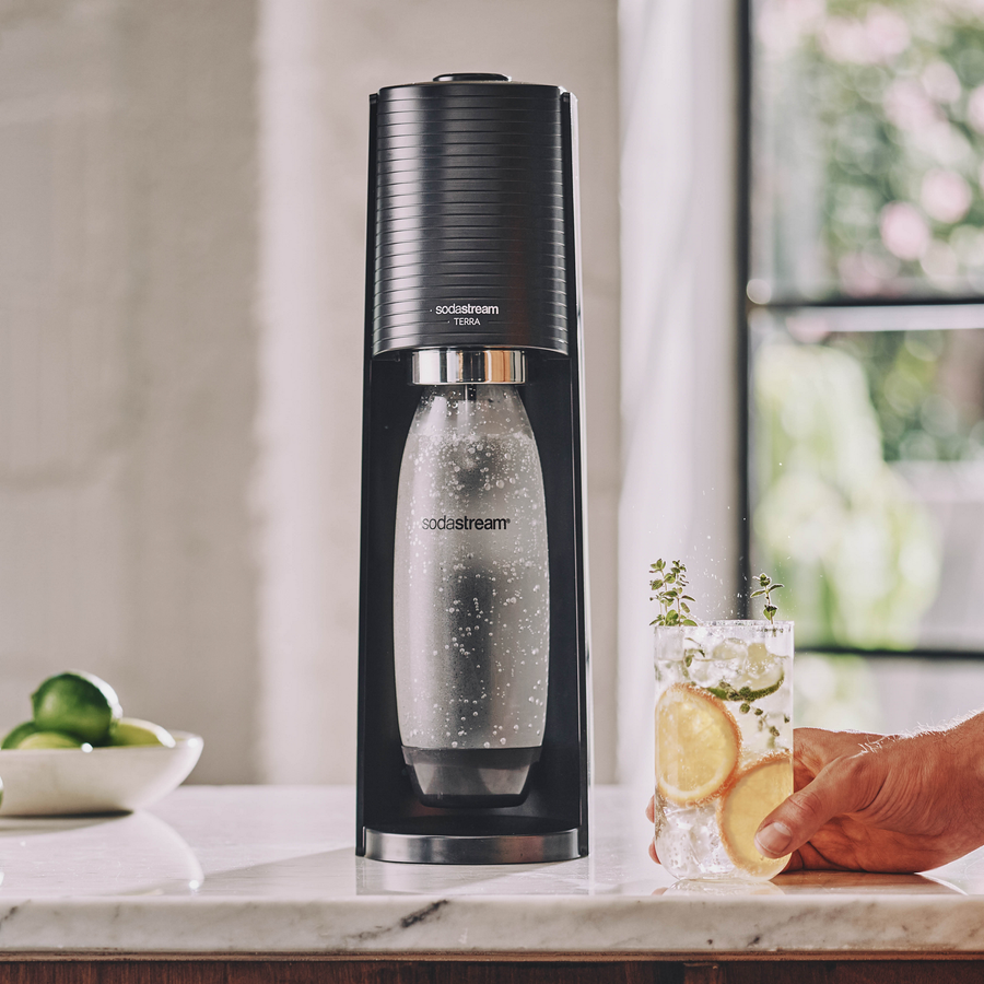 Saturator do wody gazowanej SodaStream TERRA czarny'+ butelka + nabój CO2