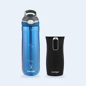 Zestaw - Contigo butelka Ashland • 720 ml + kubek termiczny West Loop Mini • 300 ml • czarny metalik