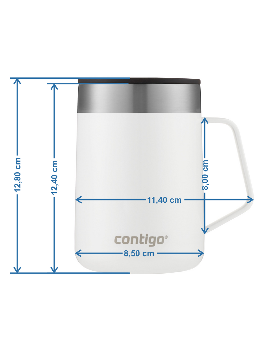 Kubek termiczny z uchem - Contigo Streeterville • 420ml • Biały - powystawowy