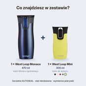 Zestaw kubków termicznych - Contigo West Loop • Monaco • 470 ml + West Loop Mini • 300 ml • żółty metalik