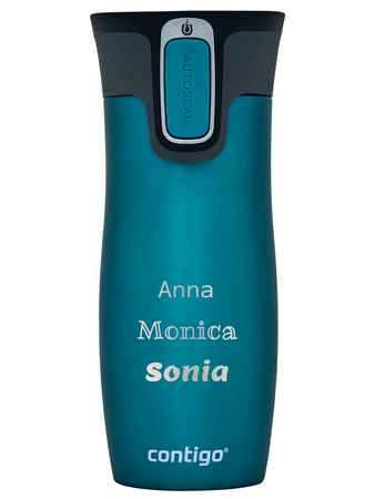 Kubek termiczny z grawerem - Contigo West Loop • 470ml • Turkusowy