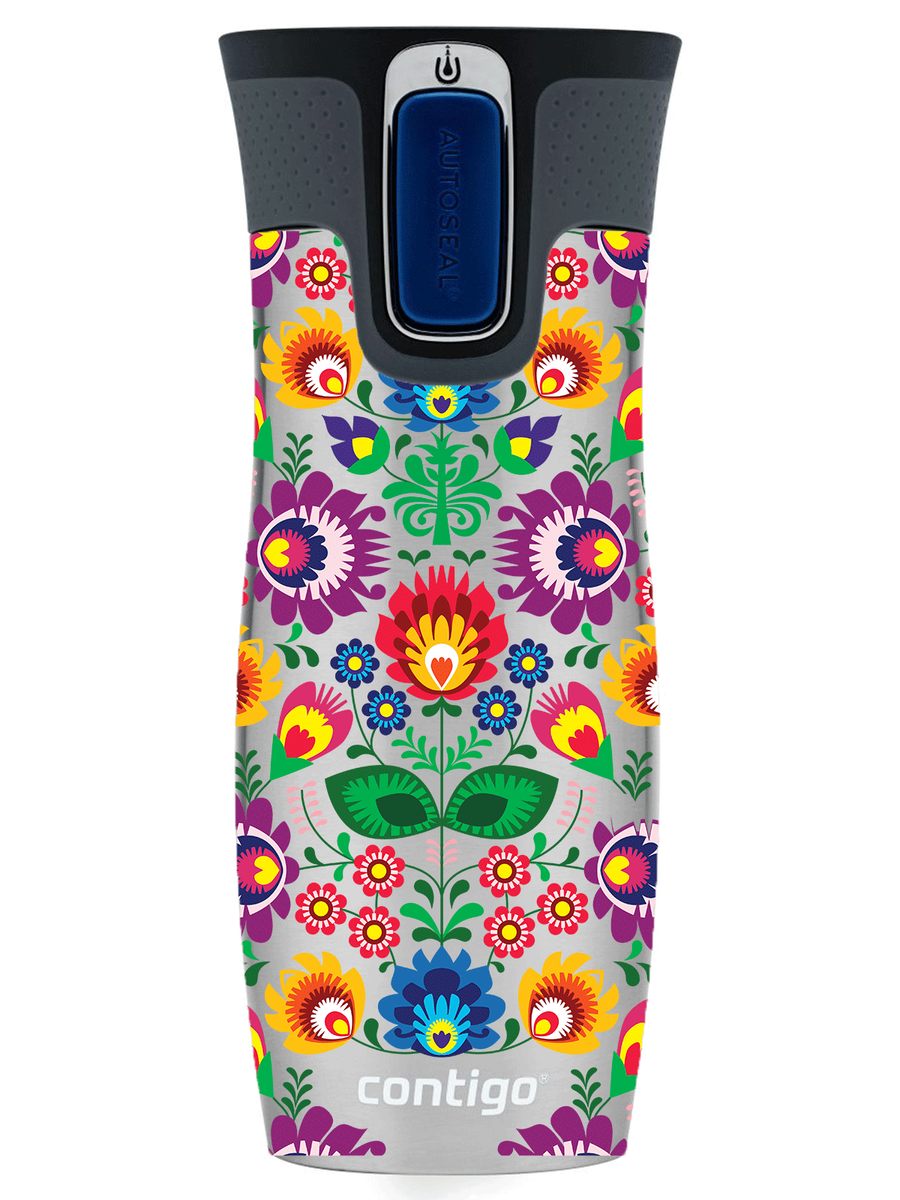 Kubek termiczny - Contigo West Loop 2.0 • 470ml • Folklor - Stalowy
