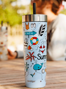 Kubek termiczny ze słomką Contigo Luxe Tumbler 720ml - Summer - Periwinkle