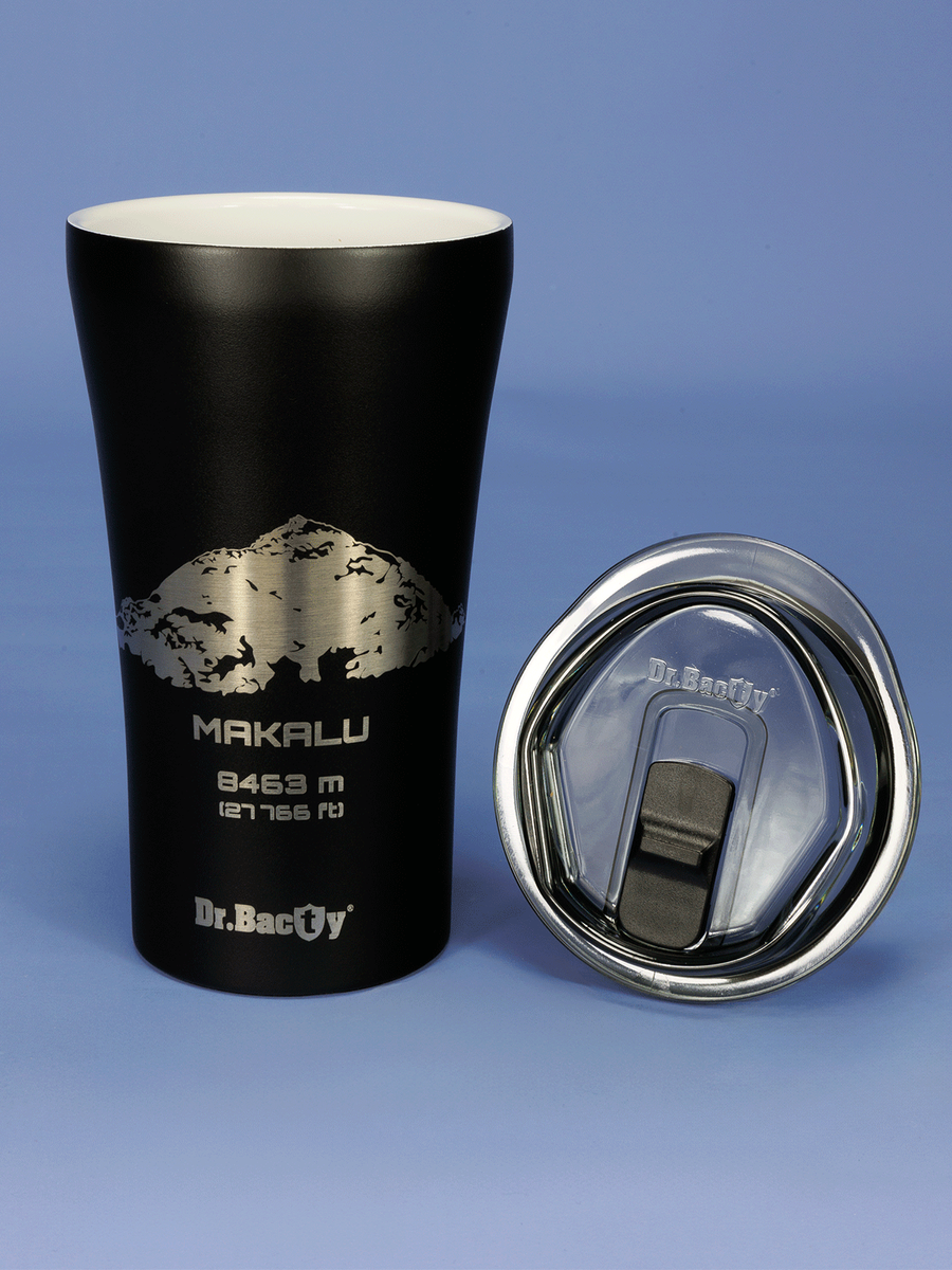 Kubek termiczny na kawę Dr.Bacty Apollo 2.0 - 360 ml - Makalu - Black Matt