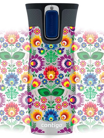 Kubek termiczny - Contigo West Loop 2.0 • 470ml • Folklor - Stalowy