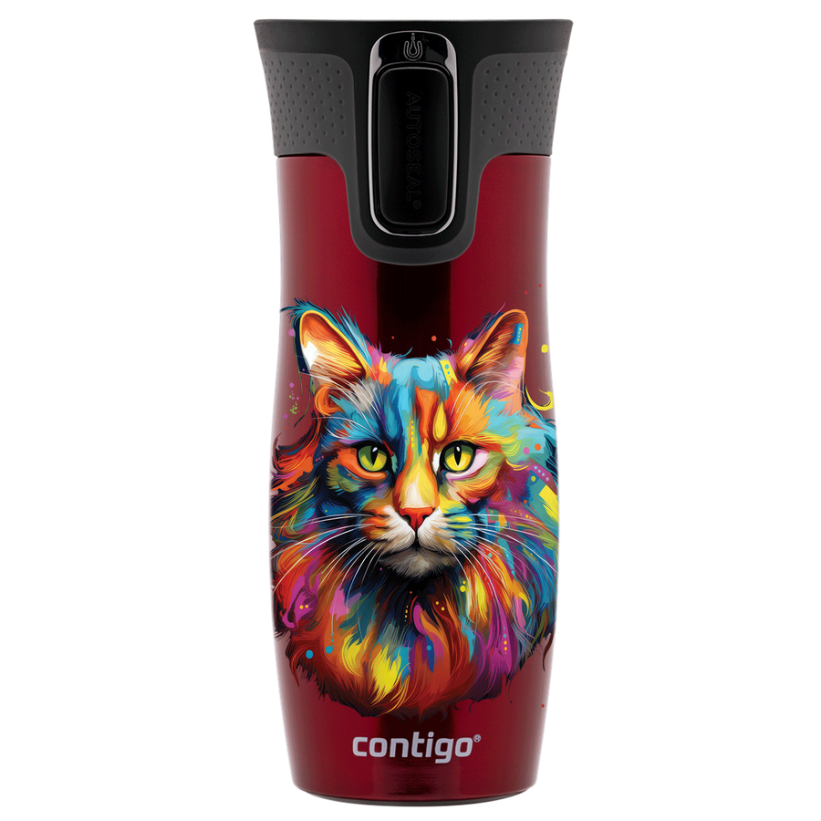 Kubek termiczny - Contigo West Loop 2.0 • 470ml • Kot - Czerwony