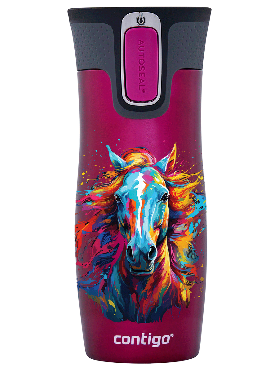 Kubek termiczny - Contigo West Loop 2.0 • 470ml • Koń - Malinowy