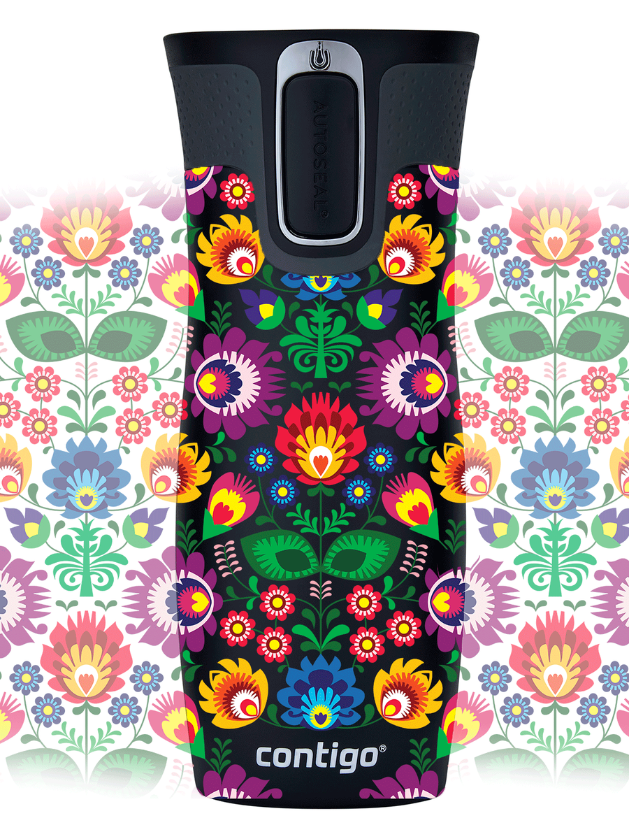 Kubek termiczny - Contigo West Loop 2.0 • 470ml • Folklor - Czarny Mat