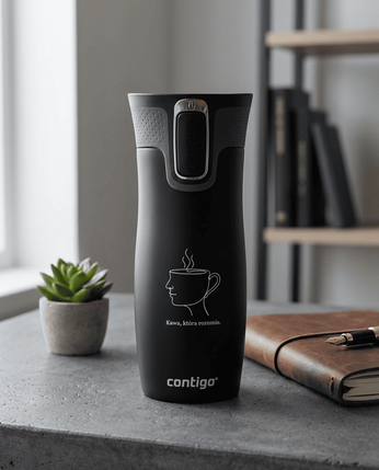 Kubek termiczny dla Psychologa/Psycholożki - Contigo West Loop 2.0 • 470 ml • czarny