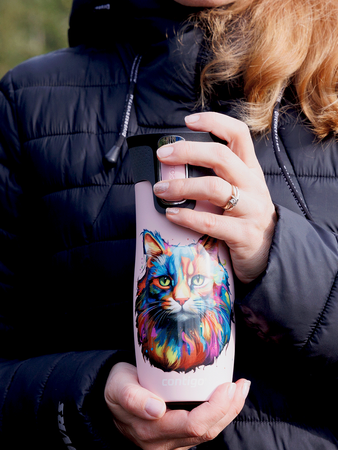 Kubek termiczny - Contigo West Loop 2.0 • 470ml • Kot - Różowy Mat