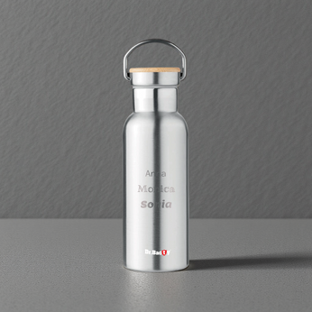 Butelka termiczna  Dr.Bacty Iris 500 ml - srebrna- personalizowana grawerem