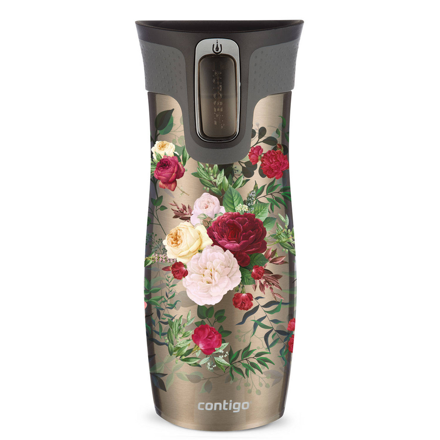 Kubek termiczny - Contigo West Loop 2.0 • 470ml • Latte Kwiaty