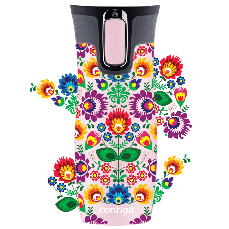 Kubek termiczny - Contigo West Loop 2.0 • 470ml • Folklor - Różowy Mat