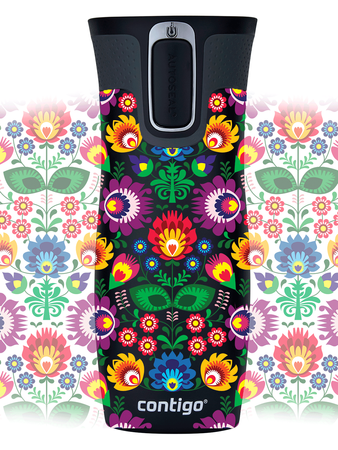 Kubek termiczny - Contigo West Loop 2.0 • 470ml • Folklor - Czarny Mat