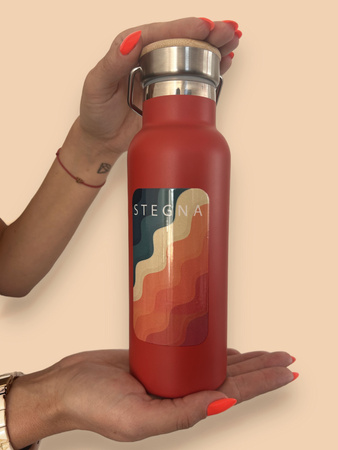 Butelka termiczna stalowa Dr.Bacty Iris 500 ml - Czerwona - Stegna