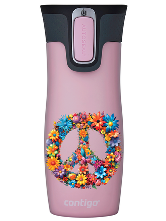 Kubek termiczny - Contigo West Loop 2.0 • 470ml • Peace - Różowy Mat