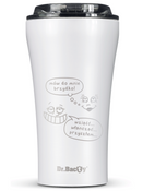 Kubek termiczny na kawę Dr.Bacty Apollo 2.0 - Mów do mnie - 360  ml - Glossy White