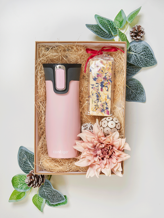 Kubek termiczny z grawerem - Contigo West Loop • 470ml • Różowy Mat