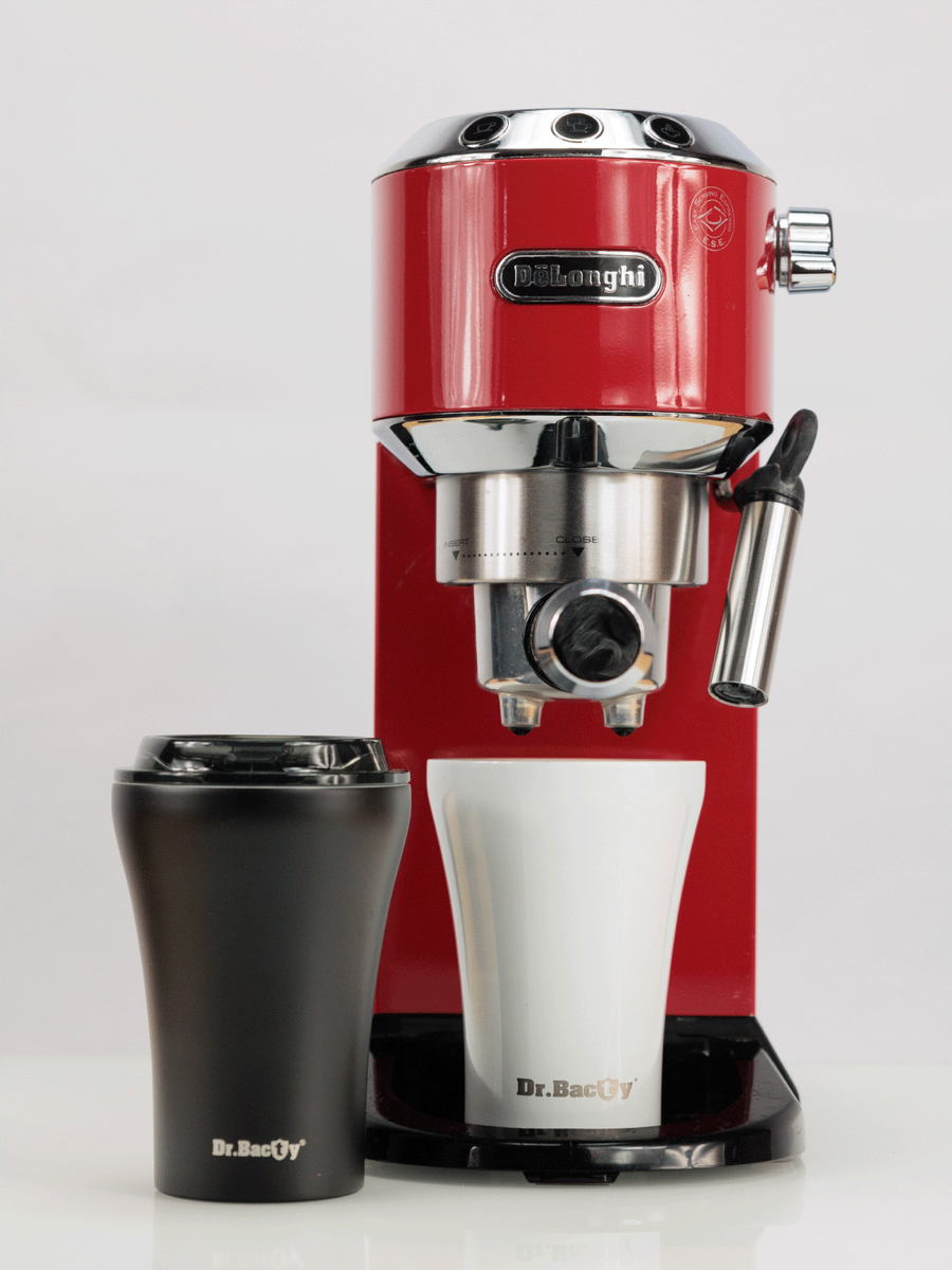Kubek termiczny do kawy z powłoką ceramiczną Dr.Bacty Apollo 227 ml - czarny - powystawowy
