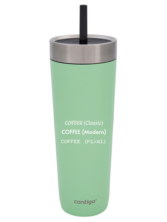 Kubek termiczny ze słomką Luxe Tumbler 720ml z grawerem - Cucumber