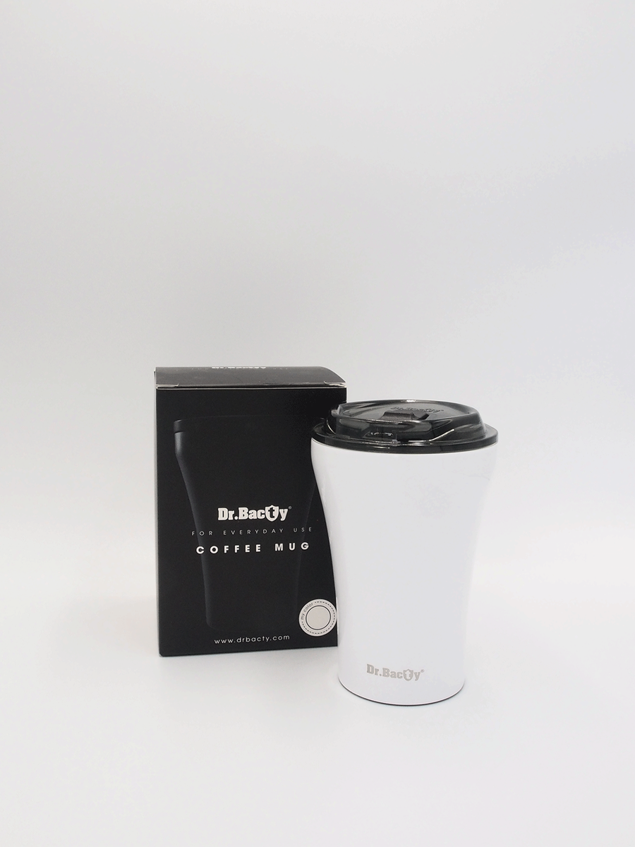 Kubek do kawy wielorazowy Dr.Bacty Apollo 227 ml - Łódź - biały