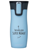 Kubek termiczny - Contigo West Loop 2.0 • 470ml • Tak wygląda super mama - Niebieski