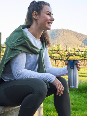 Zestaw kubków termicznych Contigo West Loop 2.0 470ml - stalowy + Dr.Bacty Notus 360 ml - czarny