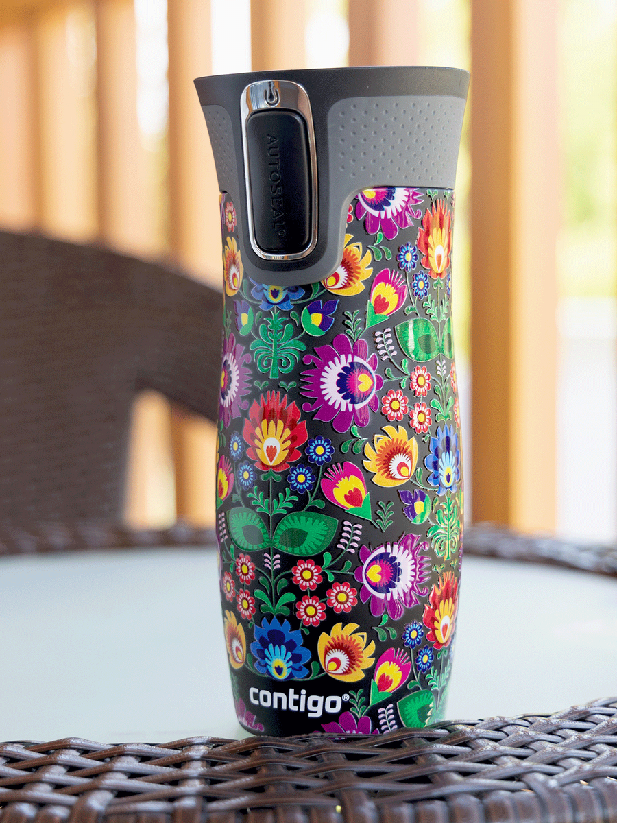 Kubek termiczny - Contigo West Loop 2.0 • 470ml • Folklor - Czarny Mat
