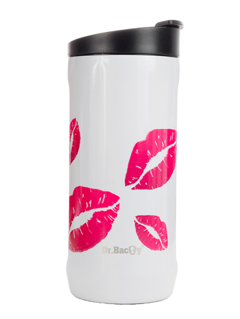 Kubek termiczny 2w1 Dr.Bacty Notus 360 ml -  Usta - biały