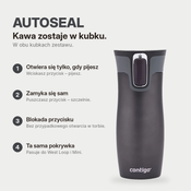 Zestaw kubków termicznych - Contigo West Loop • grafitowy • 470 ml + West Loop Mini • 300 ml • żółty metalik