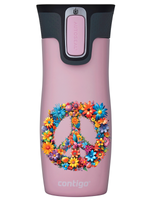 Kubek termiczny - Contigo West Loop 2.0 • 470ml • Peace - Różowy Mat