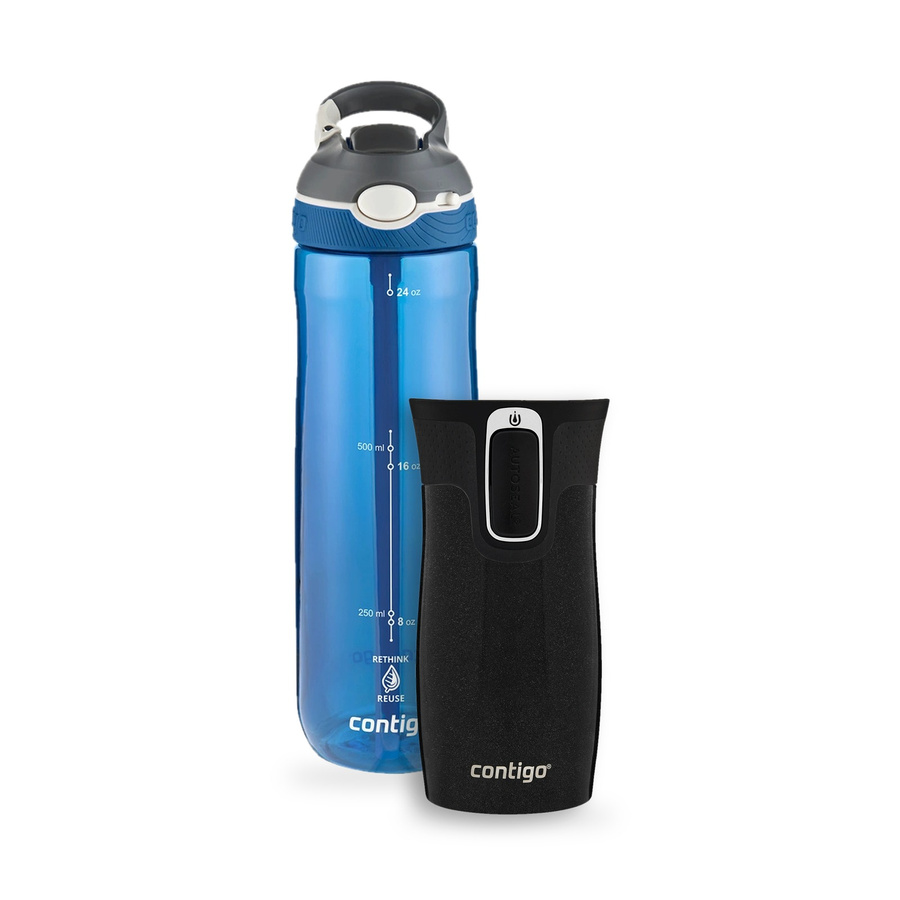 Zestaw Contigo butelka Ashland 720 ml + kubek termiczny West Loop Mini 300 ml – czarny metalik