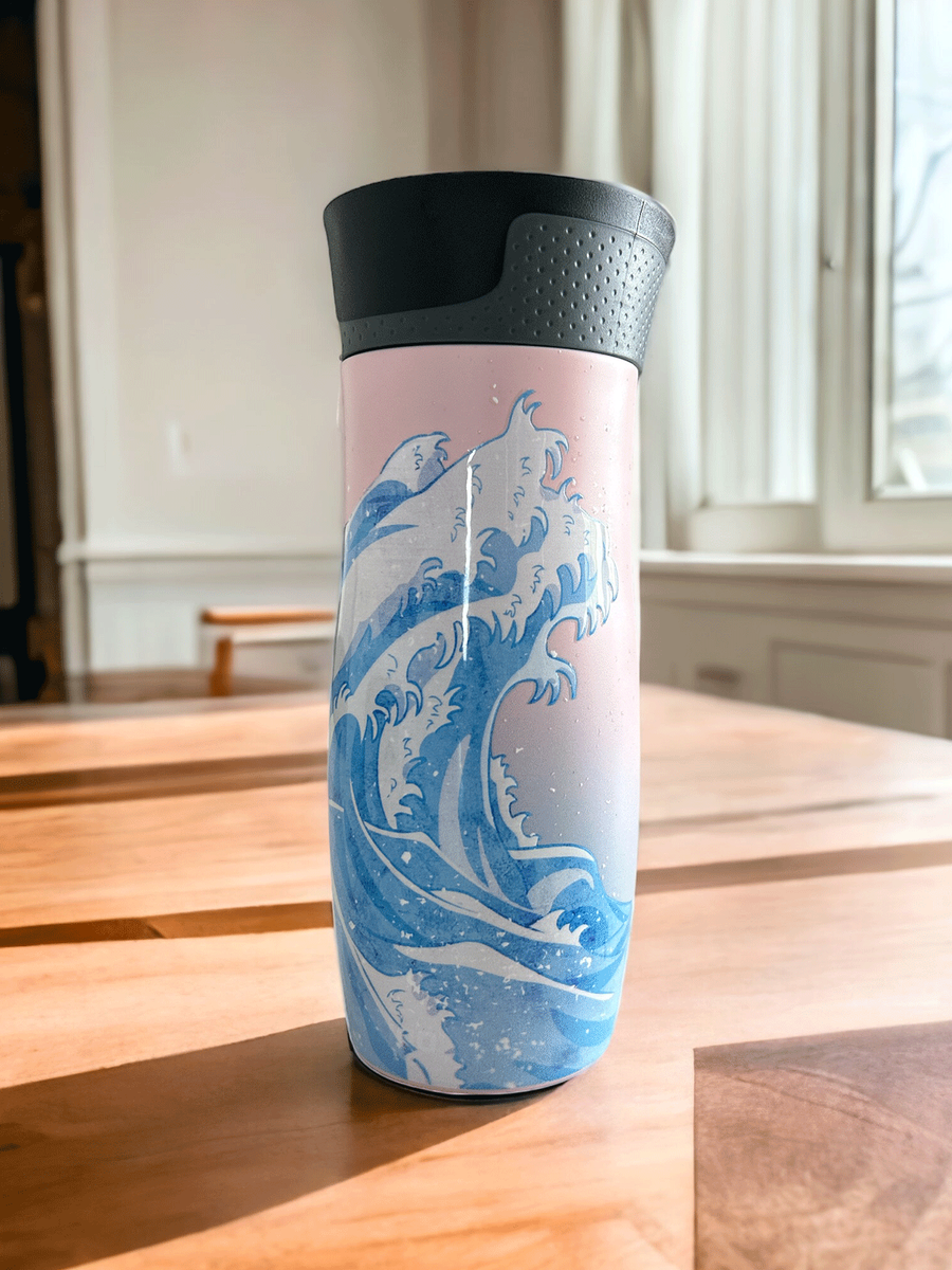Kubek termiczny - Contigo West Loop 2.0 • 470ml • Summer Waves - Różowy Mat