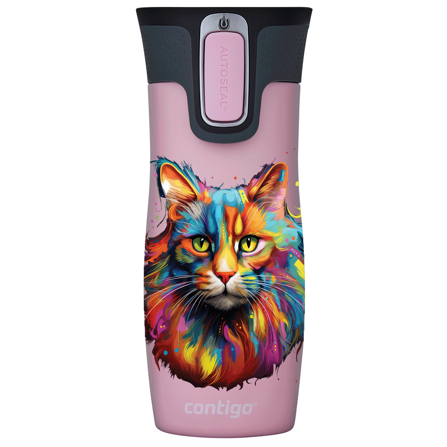 Kubek termiczny - Contigo West Loop 2.0 • 470ml • Kot - Różowy Mat