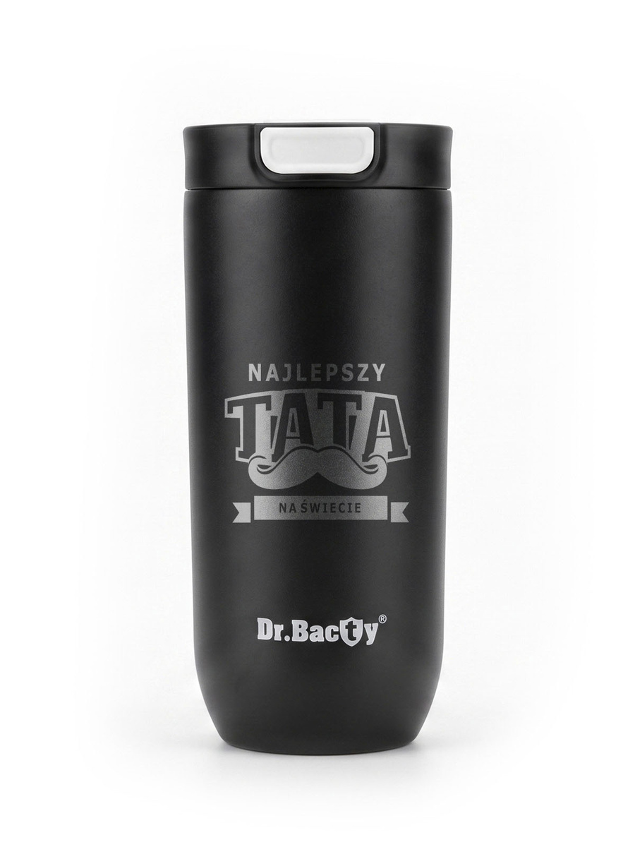 Dr.Bacty Atlas 540ml, czarny mat - termiczny, kubek do kawy dla taty