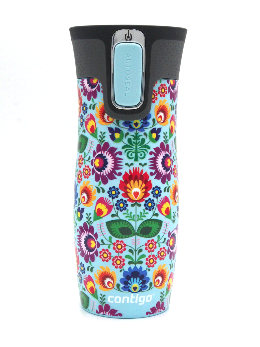 Kubek termiczny - Contigo West Loop 2.0 • 470ml • Folklor - Błękitny Mat