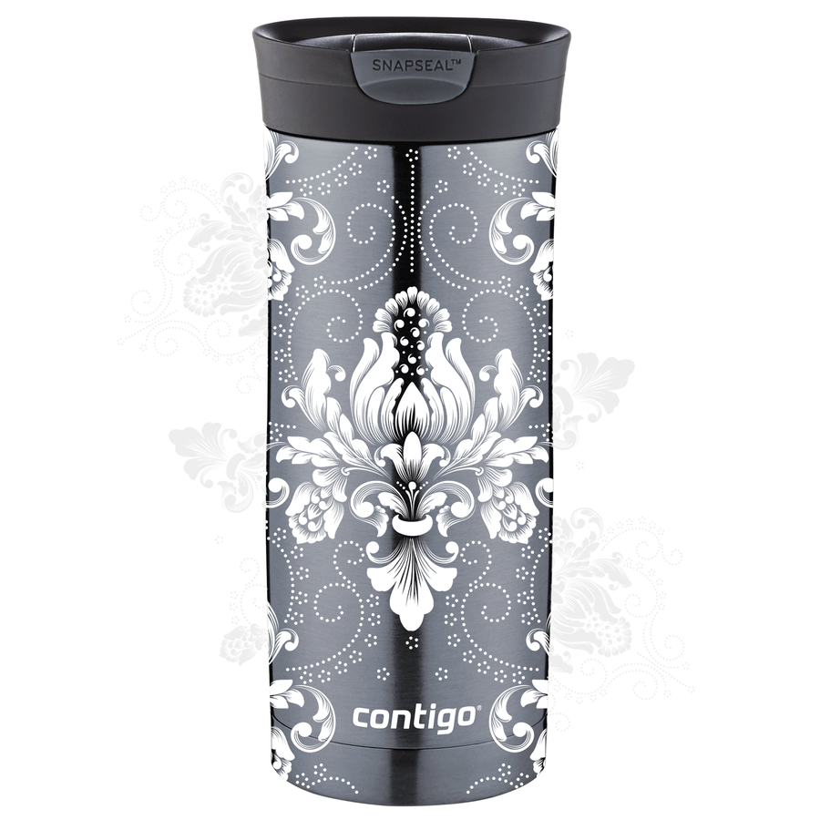 Kubek termiczny - Contigo Huron • 470ml • Arabeska White - Gunnmetal