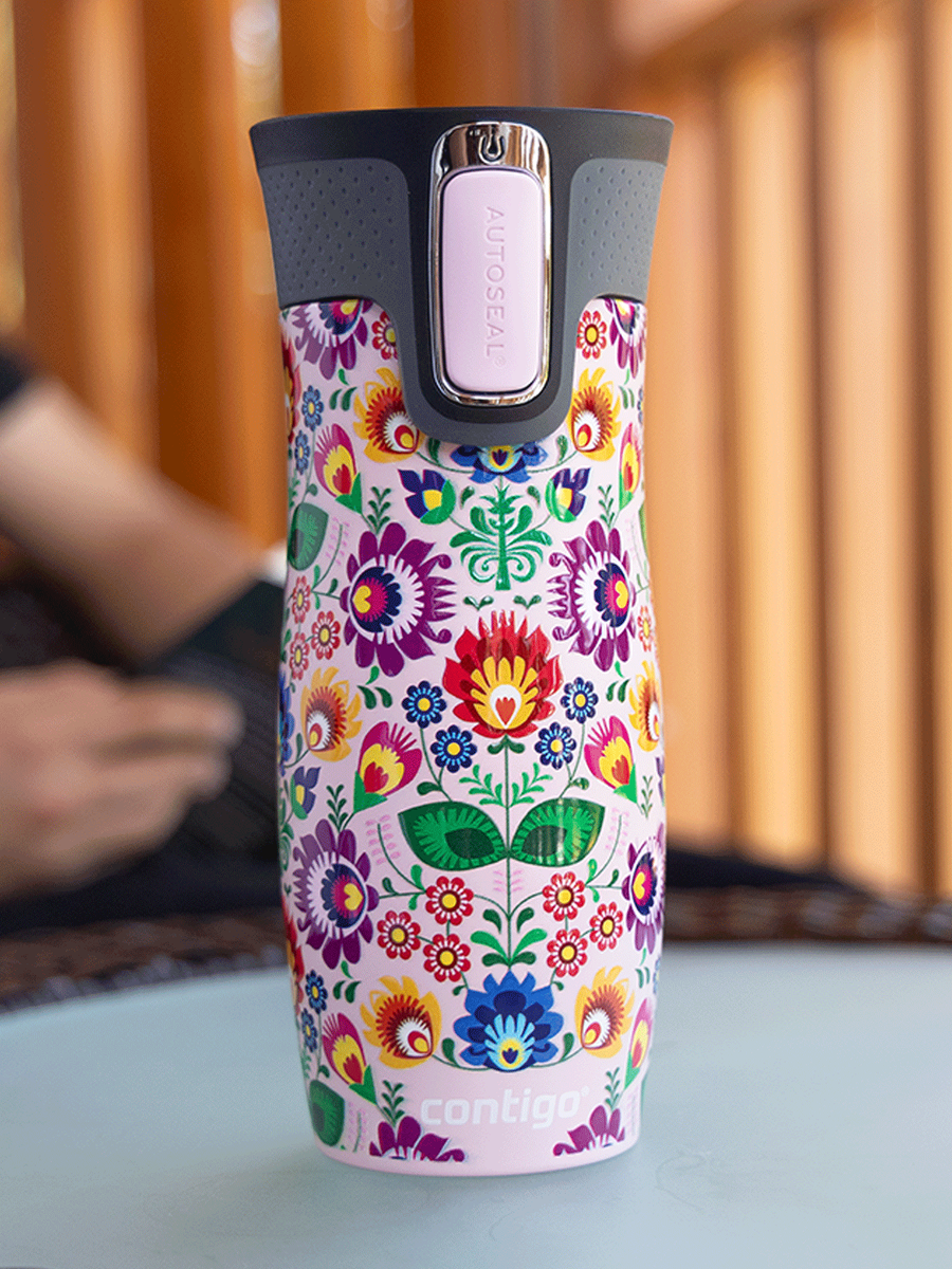 Kubek termiczny - Contigo West Loop 2.0 • 470ml • Folklor - Różowy Mat