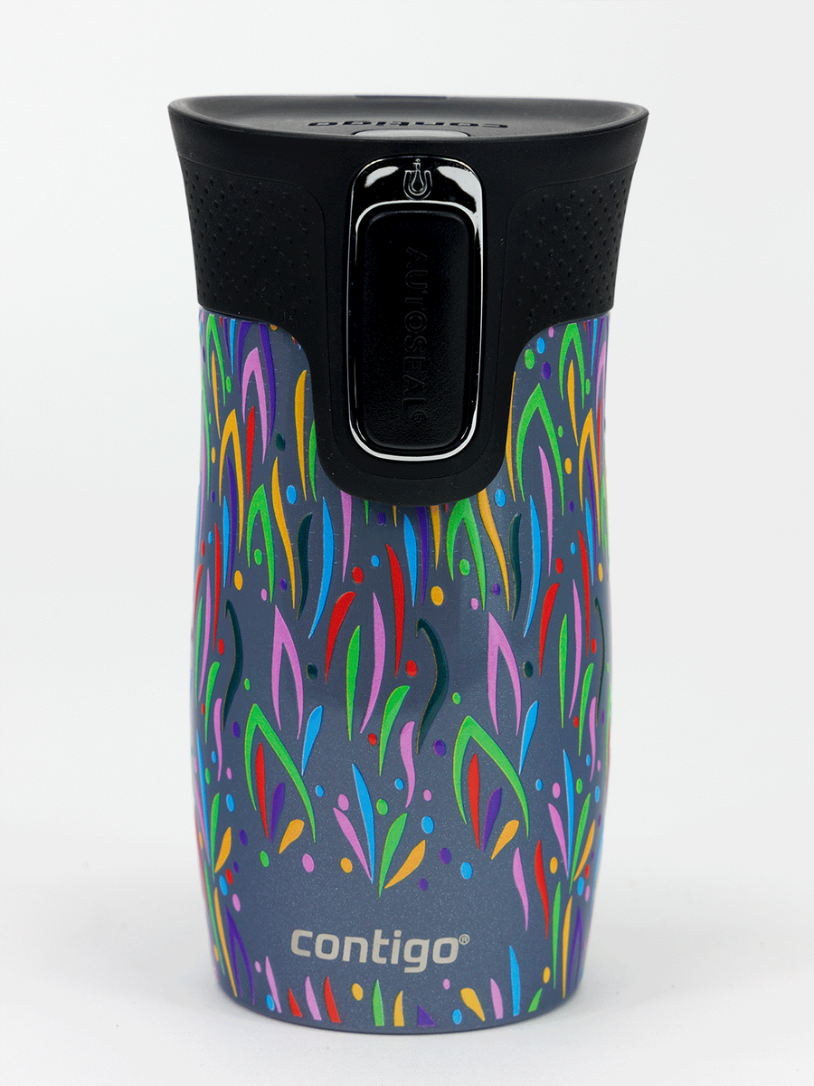 Kubek termiczny - Contigo West Loop Mini • 300ml • Floresy - Niebieski Metalik