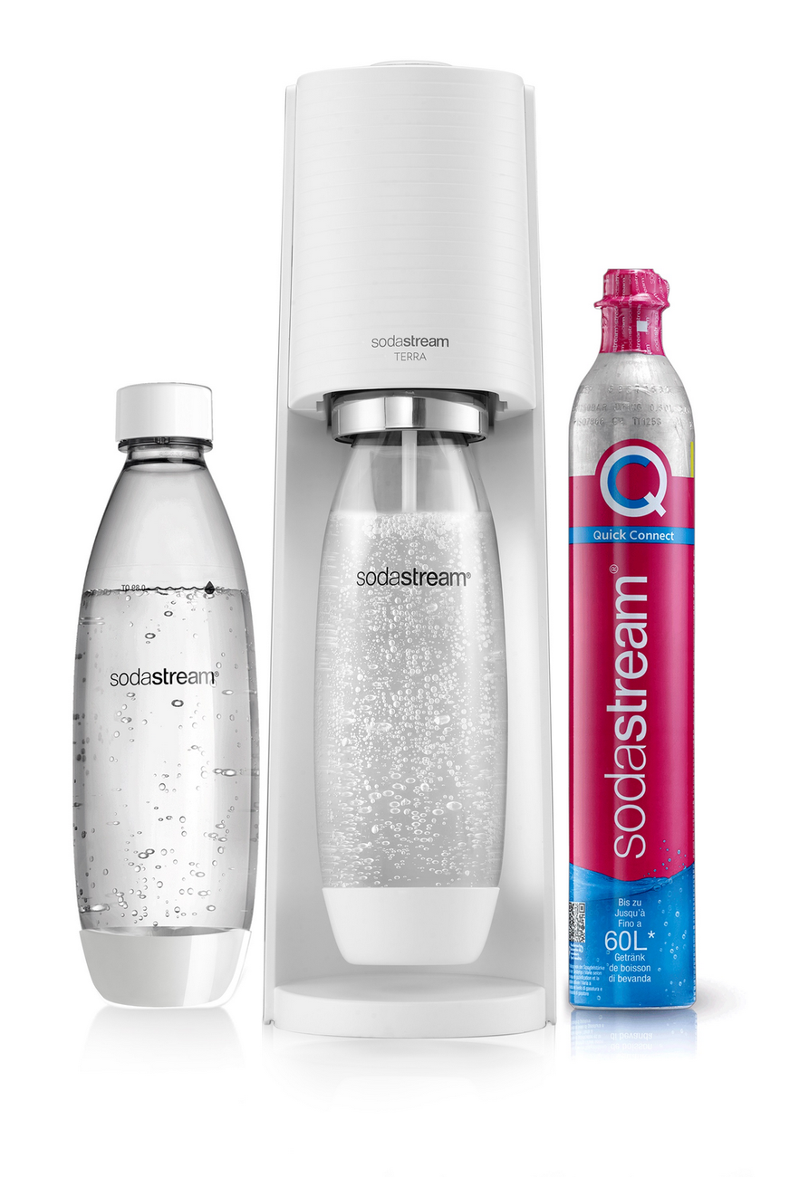Saturator do wody gazowanej SodaStream TERRA biały'+ butelka + nabój CO2