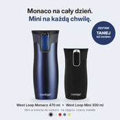 Zestaw kubków termicznych - Contigo West Loop • Monaco • 470 ml + West Loop Mini • 300 ml • czarny metalik