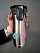 Kubek termiczny Contigo West Loop 2.0 470ml - Ptaszkowe love- Stalowy