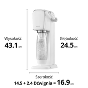 Saturator do wody gazowanej SodaStream ART biały'+ 1 butelka + nabój CO2