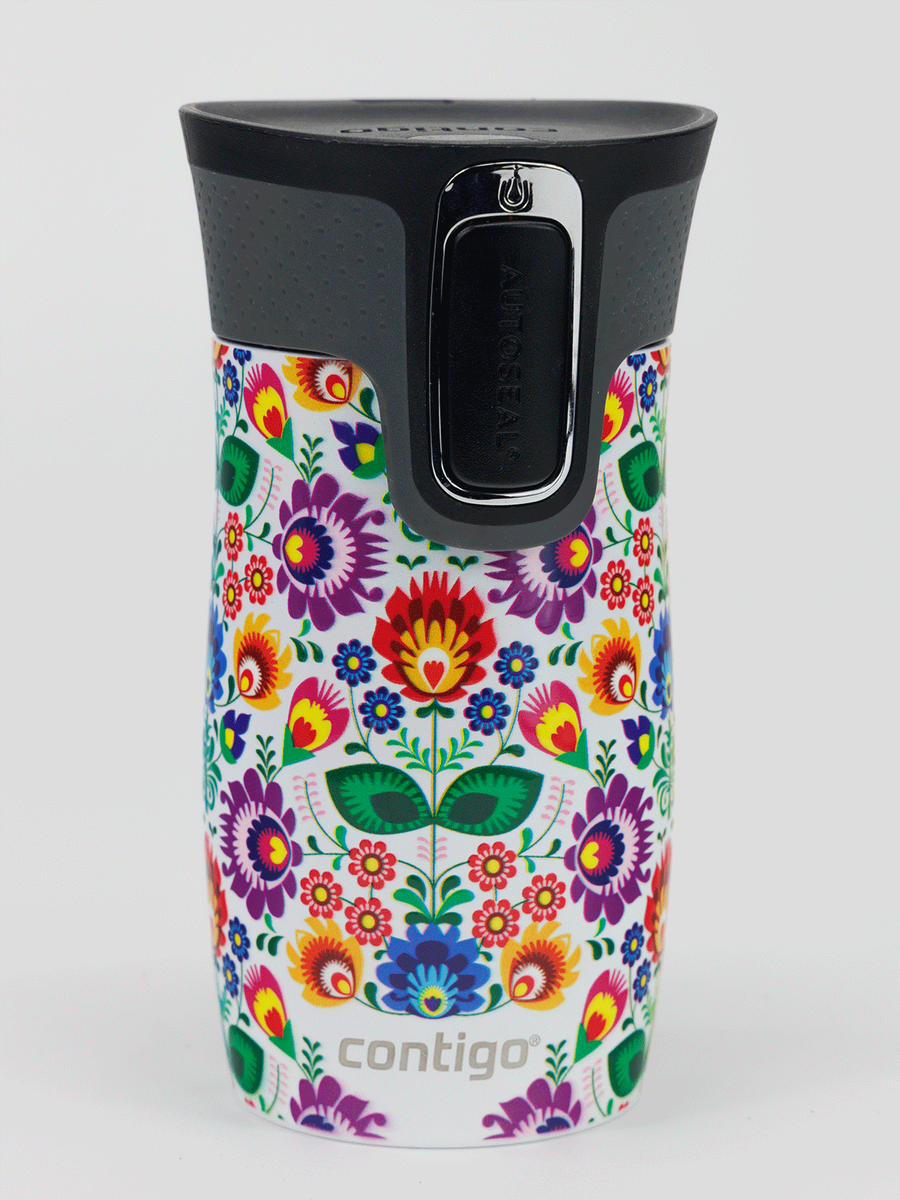 Kubek termiczny - Contigo West Loop Mini • 300ml • Folklor - Biały Metalik
