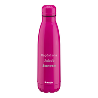 Butelka termiczna stalowa Dr.Bacty Atena 500 ml -  Fluo Fuksja - personalizowana grawerem