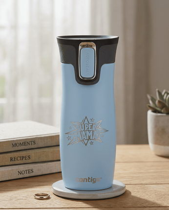 Kubek termiczny - Contigo West Loop 2.0 • 470ml • Super Mama - Błękitny Mat