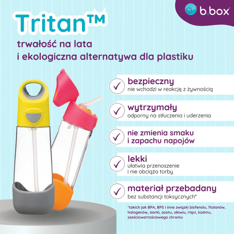 B.Box Zestaw Mini Lunchbox + Butelka tritanowa ze słomką 450ml Blue Slate