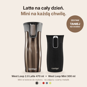 Zestaw kubków termicznych - Contigo West Loop 2.0 • Latte • 470 ml + West Loop Mini • Czarny • 300 ml