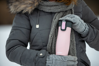 Kubek termiczny - Contigo West Loop Serca • 470ml • Różowy Mat