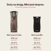 Zestaw kubków termicznych Contigo West Loop 2.0 Latte 470 ml + West Loop Mini Czarny 300 ml